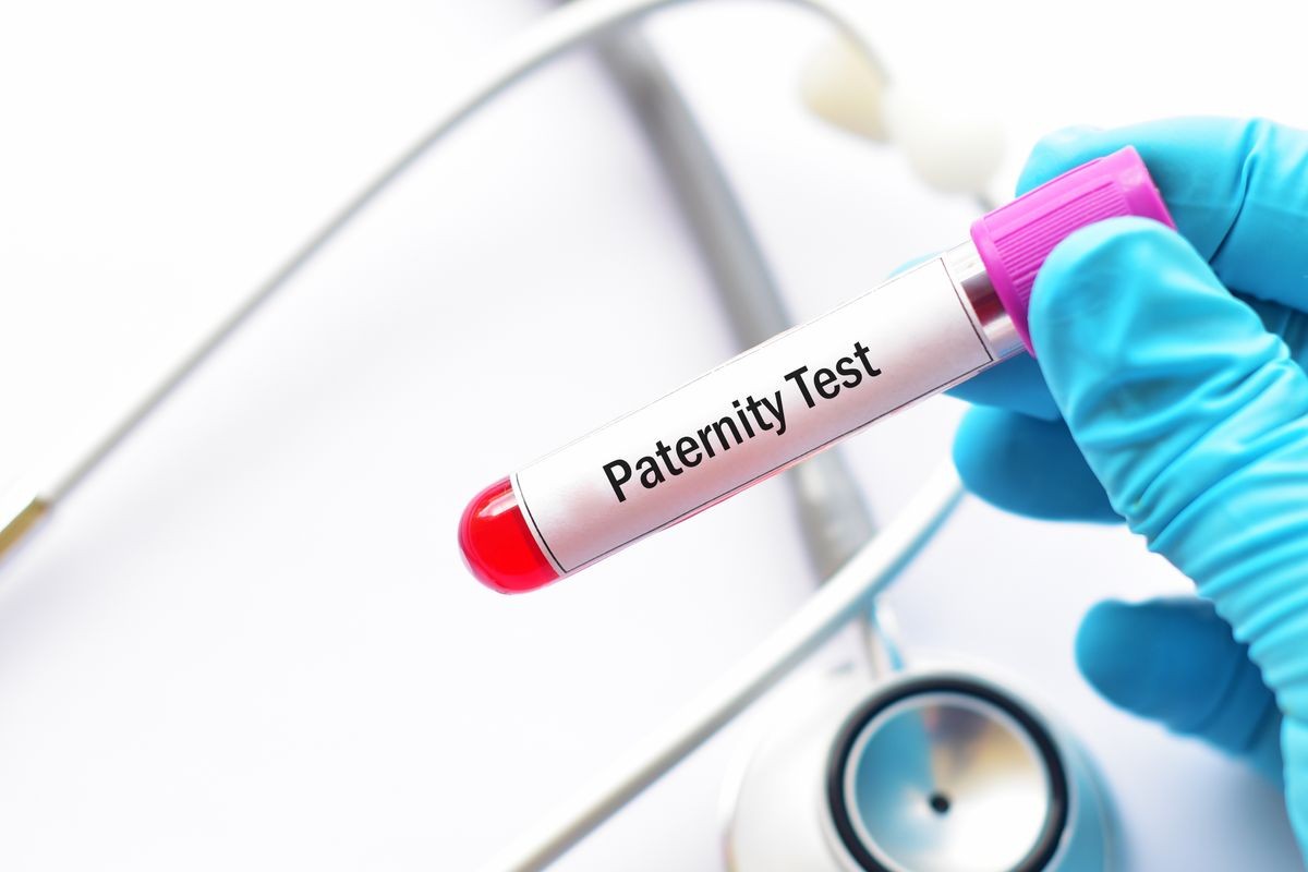 Test tube with blood sample for paternity test